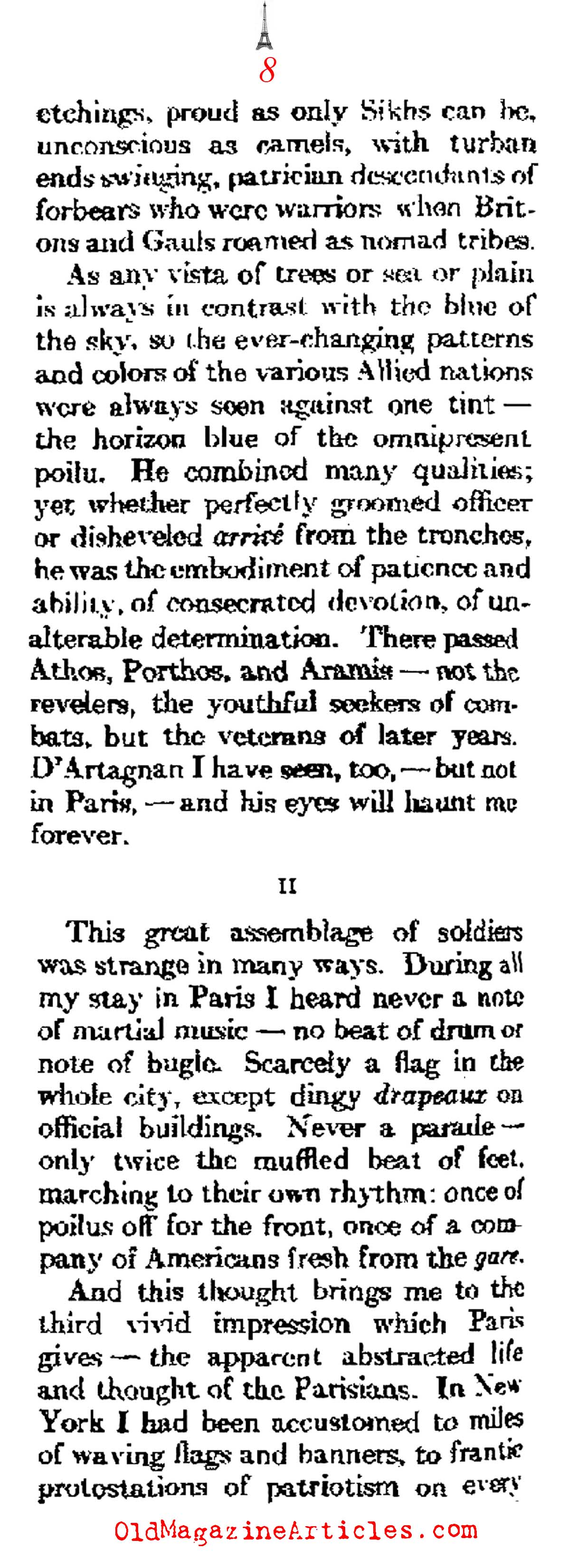 The Atmosphere of W.W. I Paris   (Atlantic Monthly, 1918) 